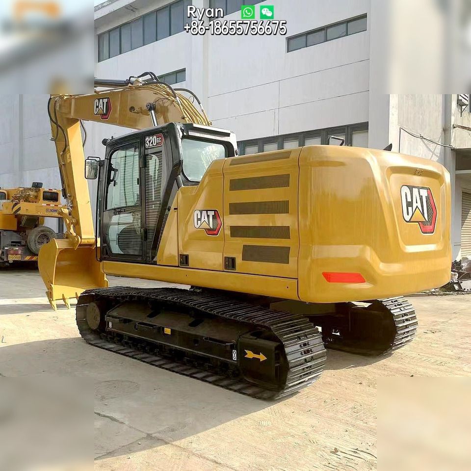 2023 Caterpillar 320GC crawler excavator, rear three-quarter view 2023 Caterpillar 320GC crawler excavator, rear three-quarter view