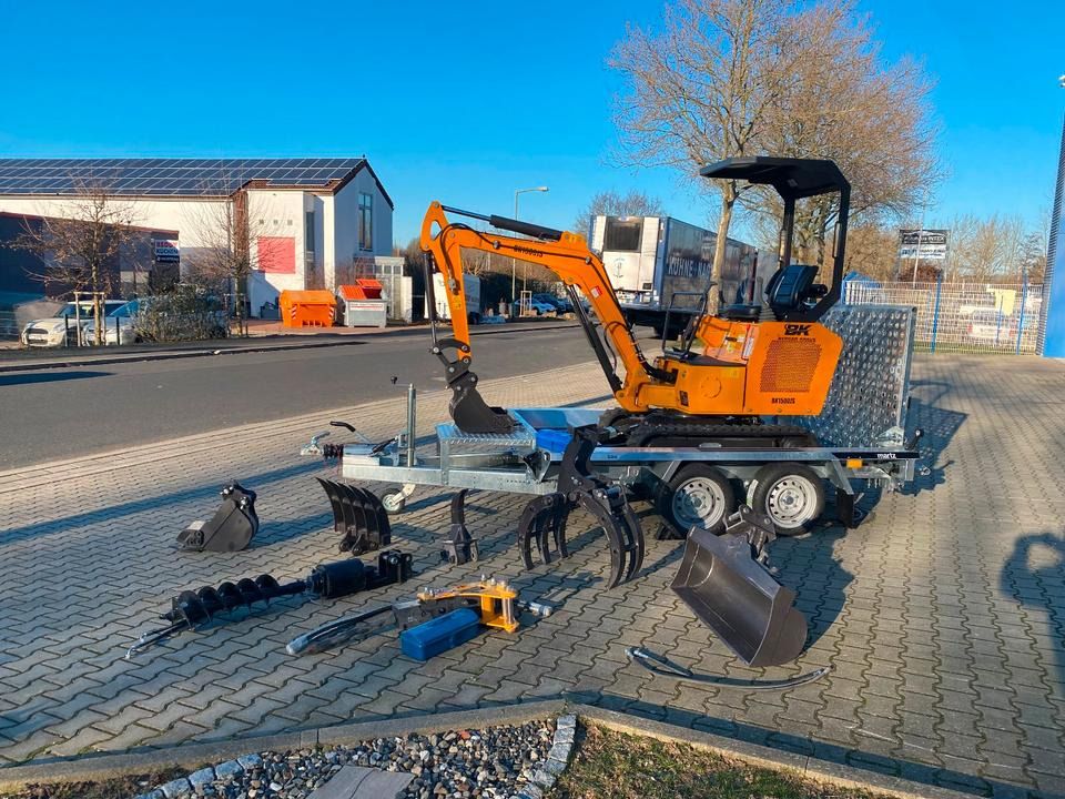 2026 Berger Kraus BK1500JS mini excavator on trailer with attachments 2026 Berger Kraus BK1500JS mini excavator on trailer with attachments