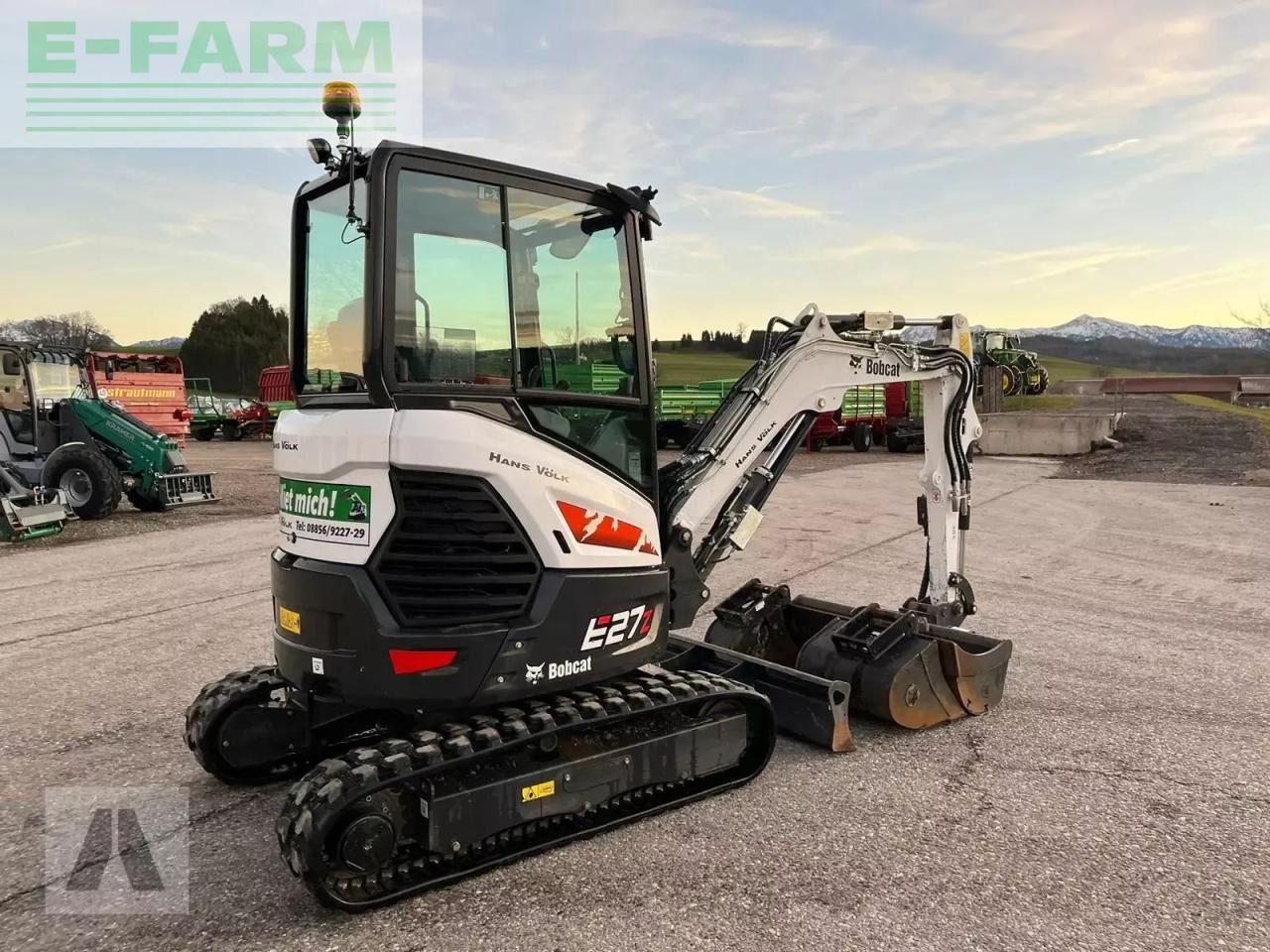 2023 Bobcat E27Z mini excavator, front three-quarter view 2023 Bobcat E27Z mini excavator, front three-quarter view