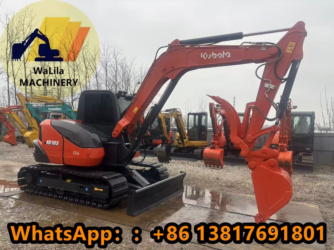 2023 Kubota KX183 mini excavator, side view
