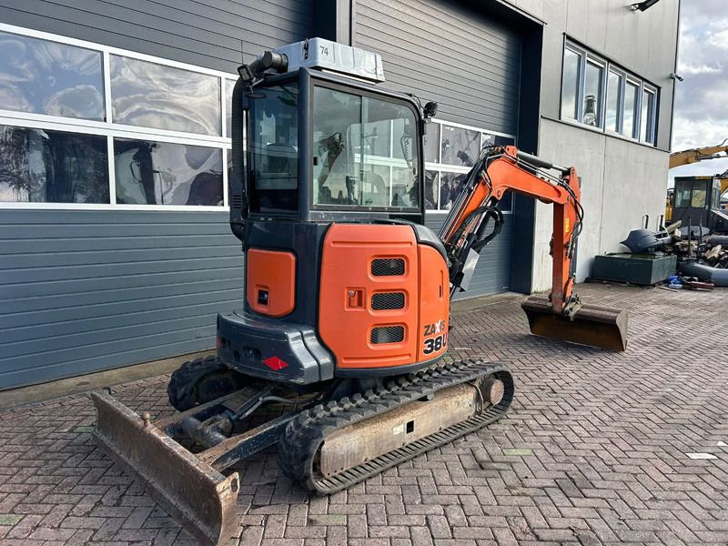 2016 Hitachi Zaxis 38U mini excavator, rear three-quarter view 2016 Hitachi Zaxis 38U mini excavator, rear three-quarter view