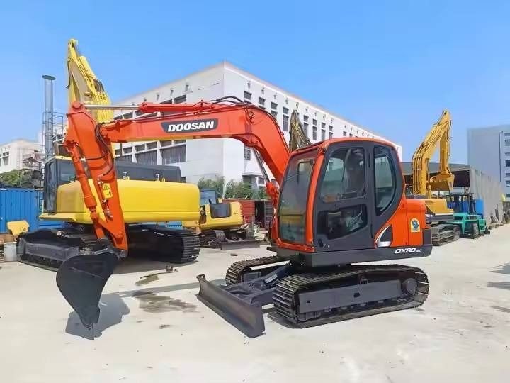 2022 Doosan DX80-9C mini excavator, front three-quarter view 2022 Doosan DX80-9C mini excavator, front three-quarter view