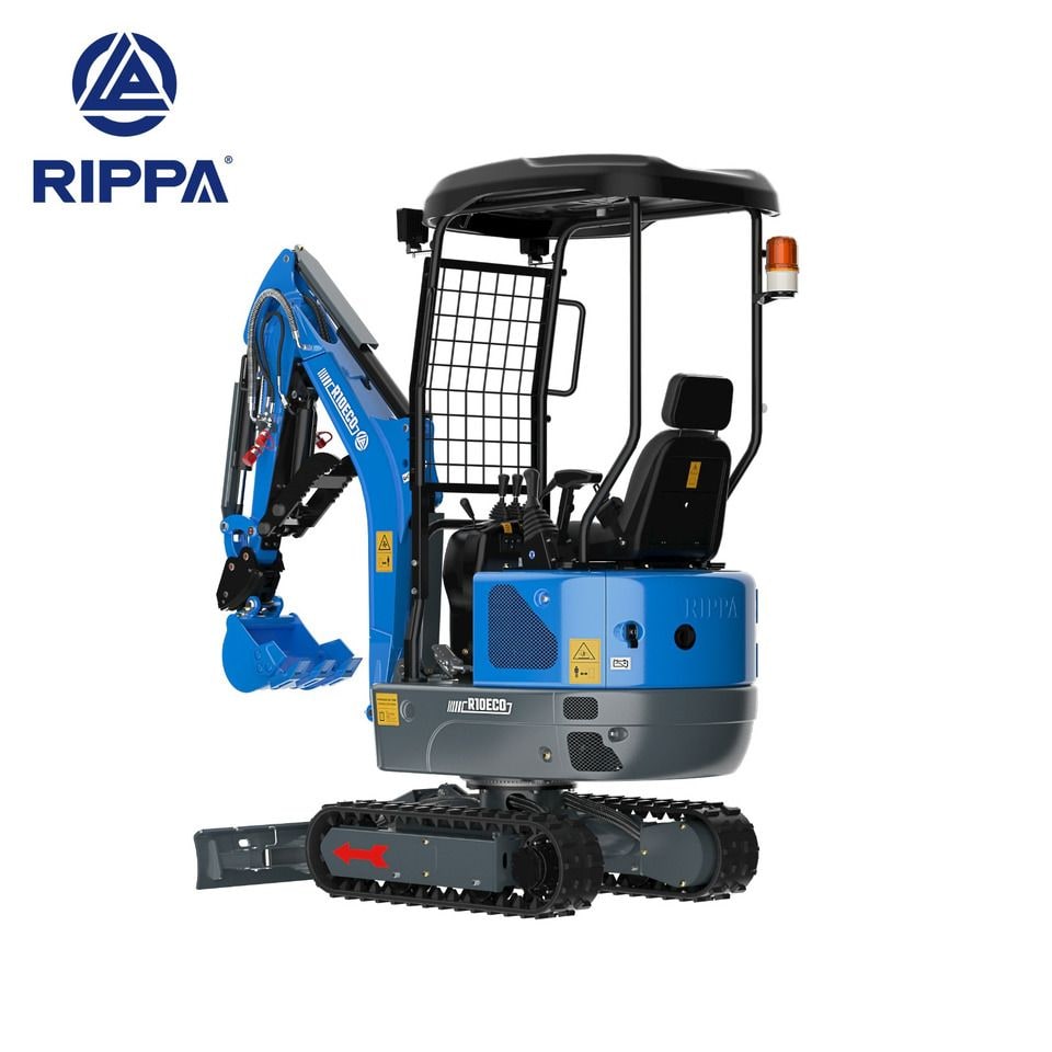 2026 Rippa R10-6 ECO mini excavator, rear three-quarter view