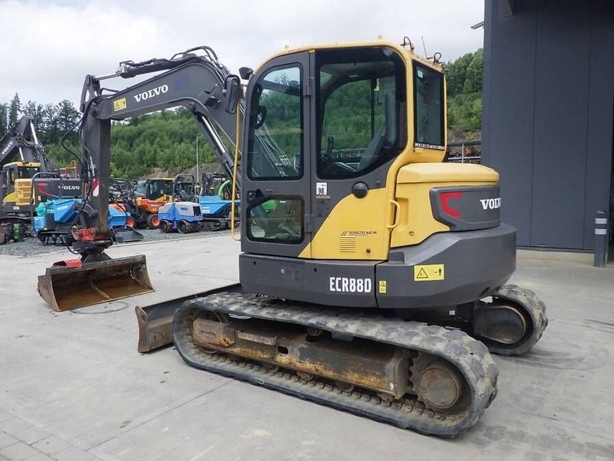 2019 Volvo ECR88D crawler excavator, rear three-quarter view