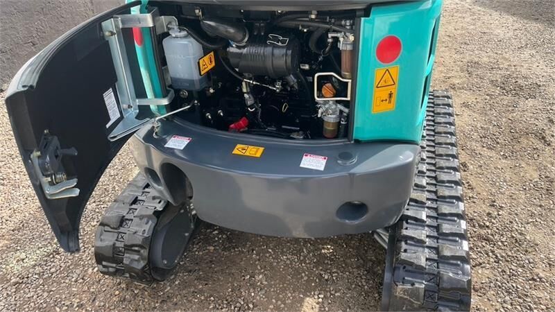 2020 Kobelco SK17SR-3E mini excavator rear engine compartment view 2020 Kobelco SK17SR-3E mini excavator rear engine compartment view
