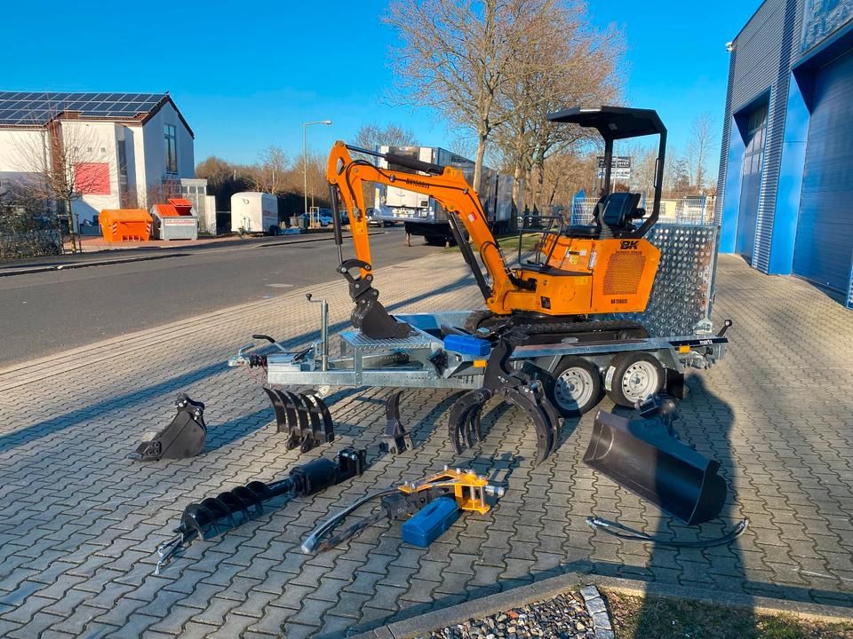 2026 Berger Kraus BK1500JS mini excavator on trailer with attachments 2026 Berger Kraus BK1500JS mini excavator on trailer with attachments
