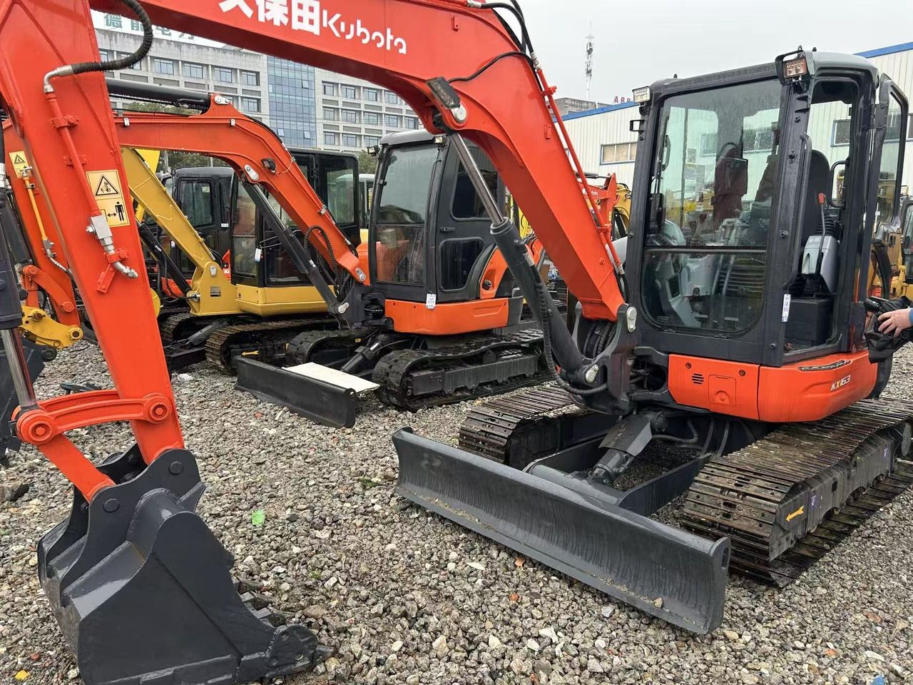 2024 Kubota KX163 mini excavator, front three-quarter view