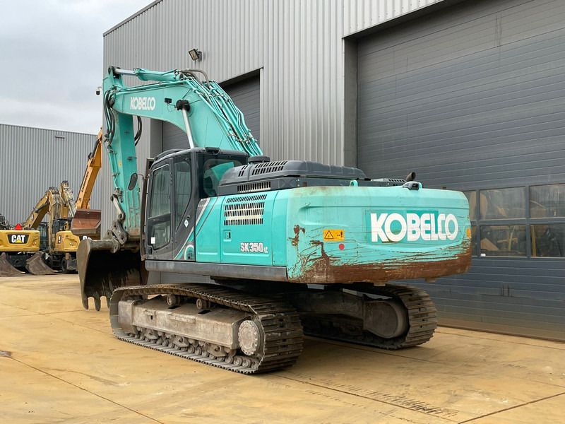 2018 Kobelco SK350LC-10 crawler excavator, rear three-quarter view