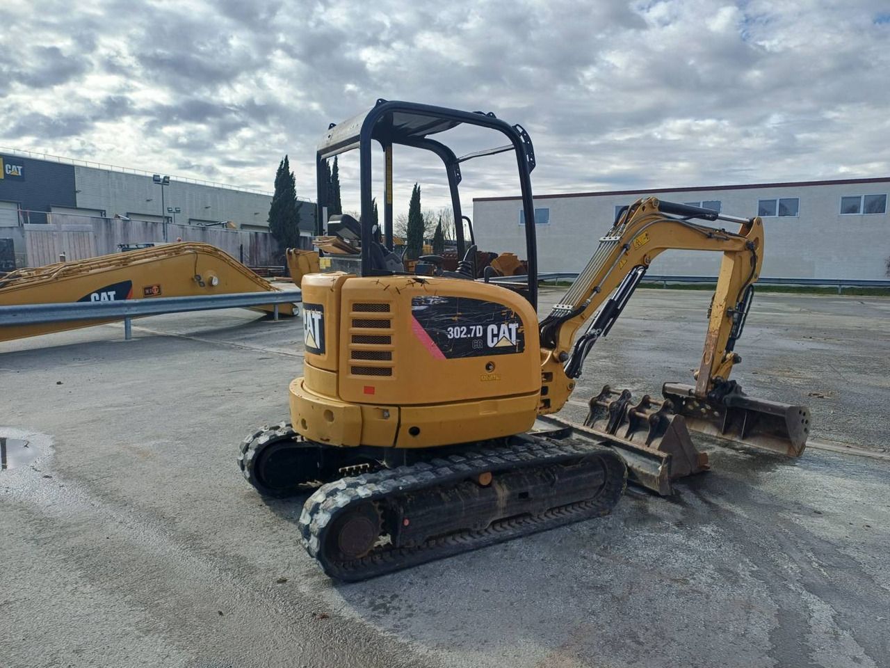 2018 Caterpillar 302.7DCR crawler excavator, rear three-quarter view