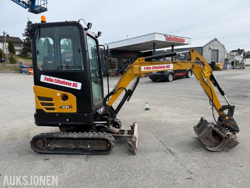 2022 Sany SY18C mini excavator, side view 2022 Sany SY18C mini excavator, side view