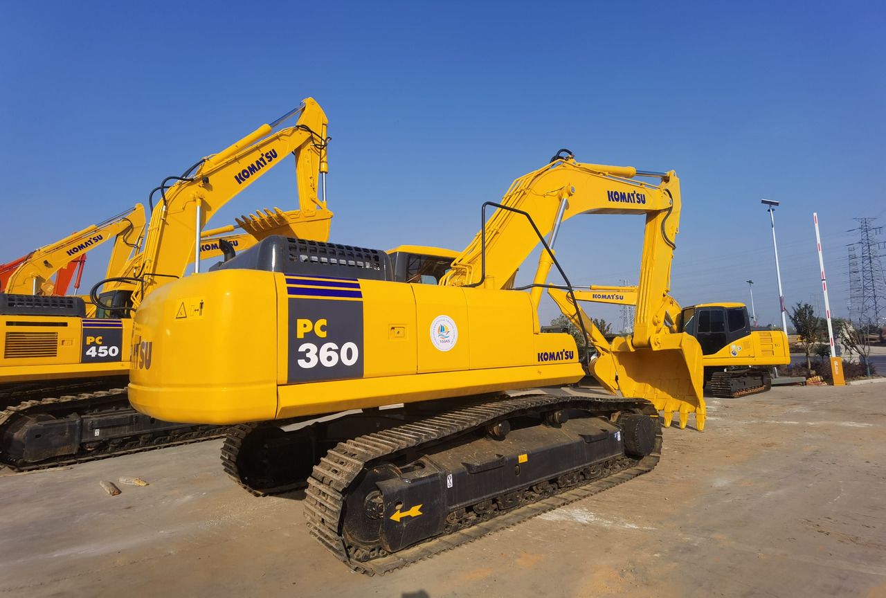 2020 Komatsu PC360 crawler excavator, rear three-quarter view 2020 Komatsu PC360 crawler excavator, rear three-quarter view
