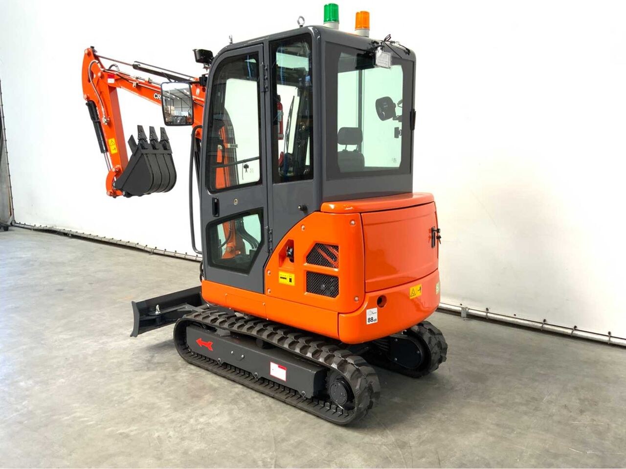 2025 Kubota CRE213 mini excavator, rear three-quarter view