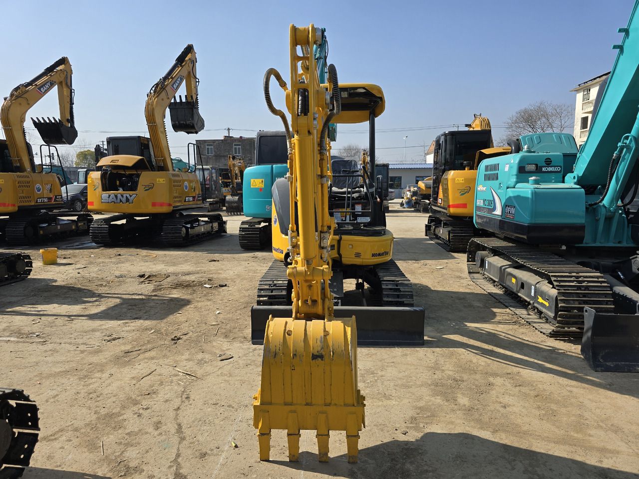 2024 Komatsu PC35 mini excavator, front view