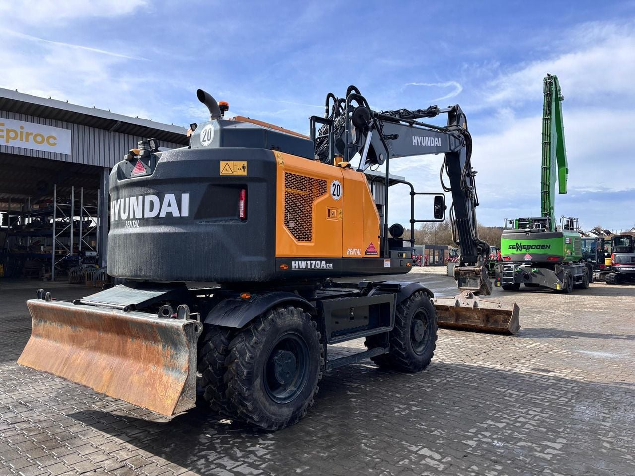 2023 Hyundai HW170ACR wheel excavator rear three-quarter view