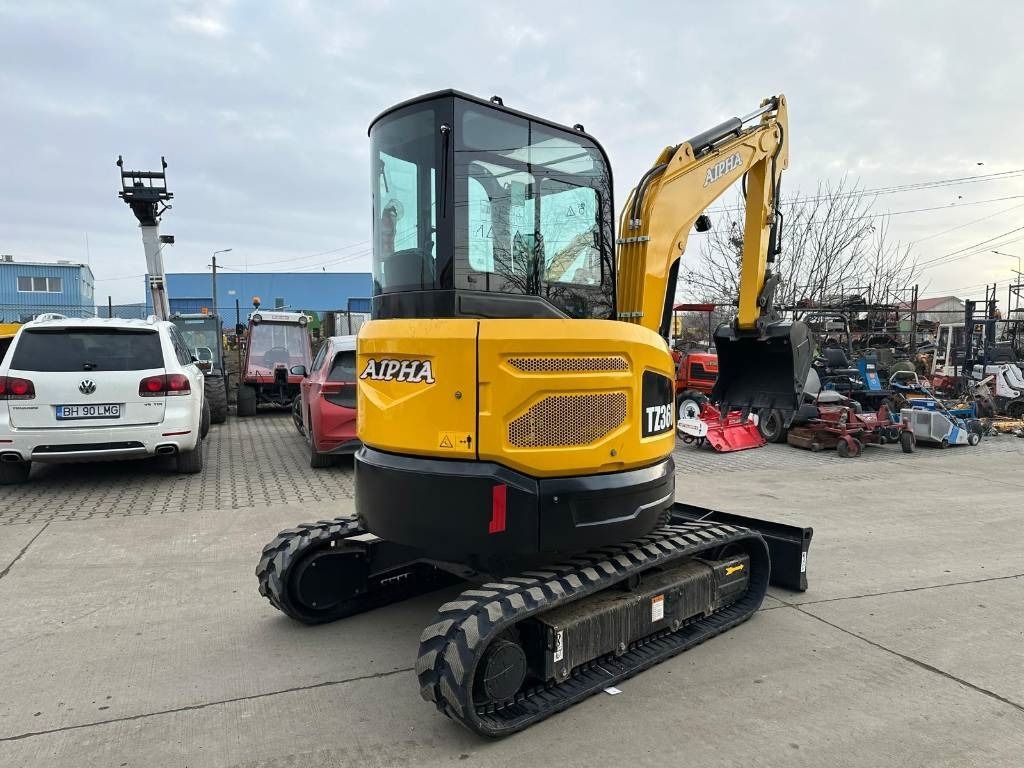 2025 Aipha TZ36U mini excavator, rear three-quarter view