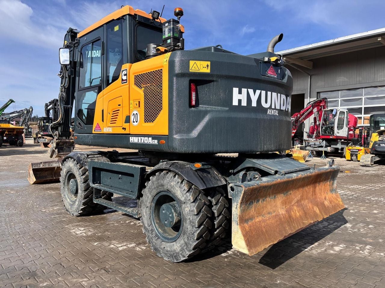2023 Hyundai HW170ACR wheel excavator rear three-quarter view