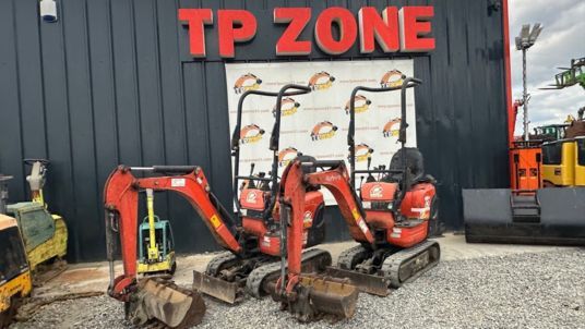 2018 Kubota K008-3 mini excavator, front three-quarter view