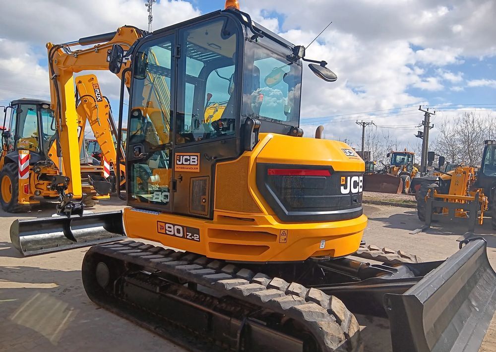 2022 JCB 90Z-2 crawler excavator, rear three-quarter view