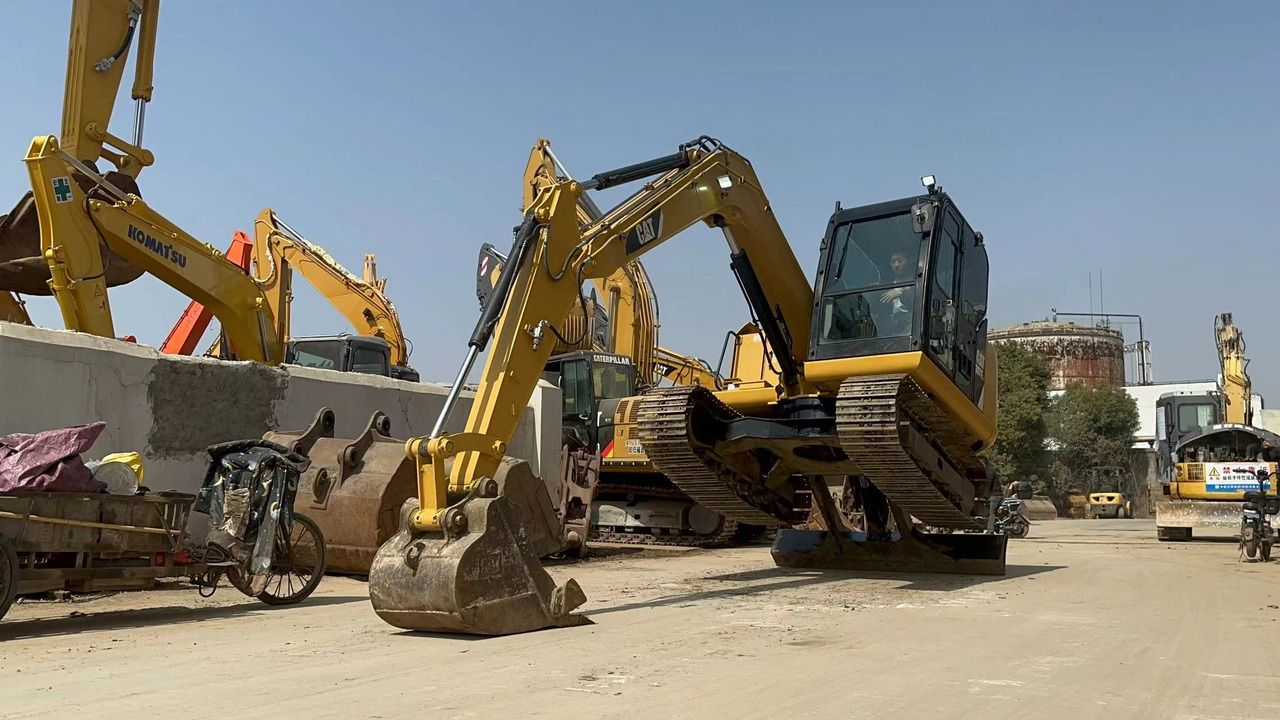 2022 Caterpillar 307E crawler excavator, front three-quarter view 2022 Caterpillar 307E crawler excavator, front three-quarter view
