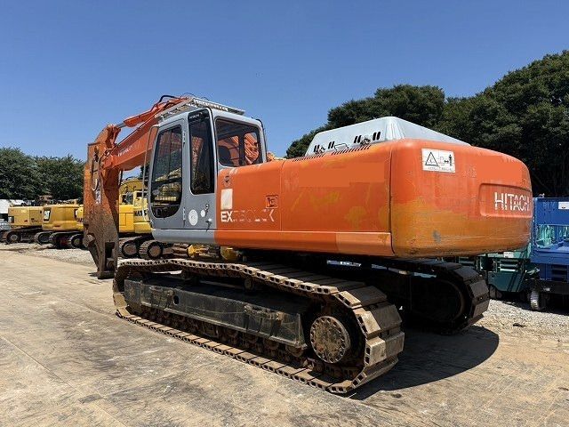 2000 Hitachi EX350LCK-5 crawler excavator, rear three-quarter view 2000 Hitachi EX350LCK-5 crawler excavator, rear three-quarter view