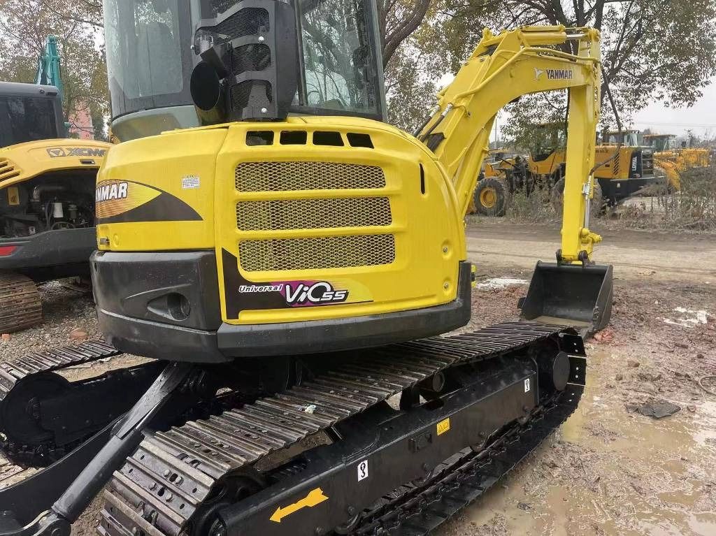 2023 Yanmar ViO55 mini excavator, rear three-quarter view 2023 Yanmar ViO55 mini excavator, rear three-quarter view