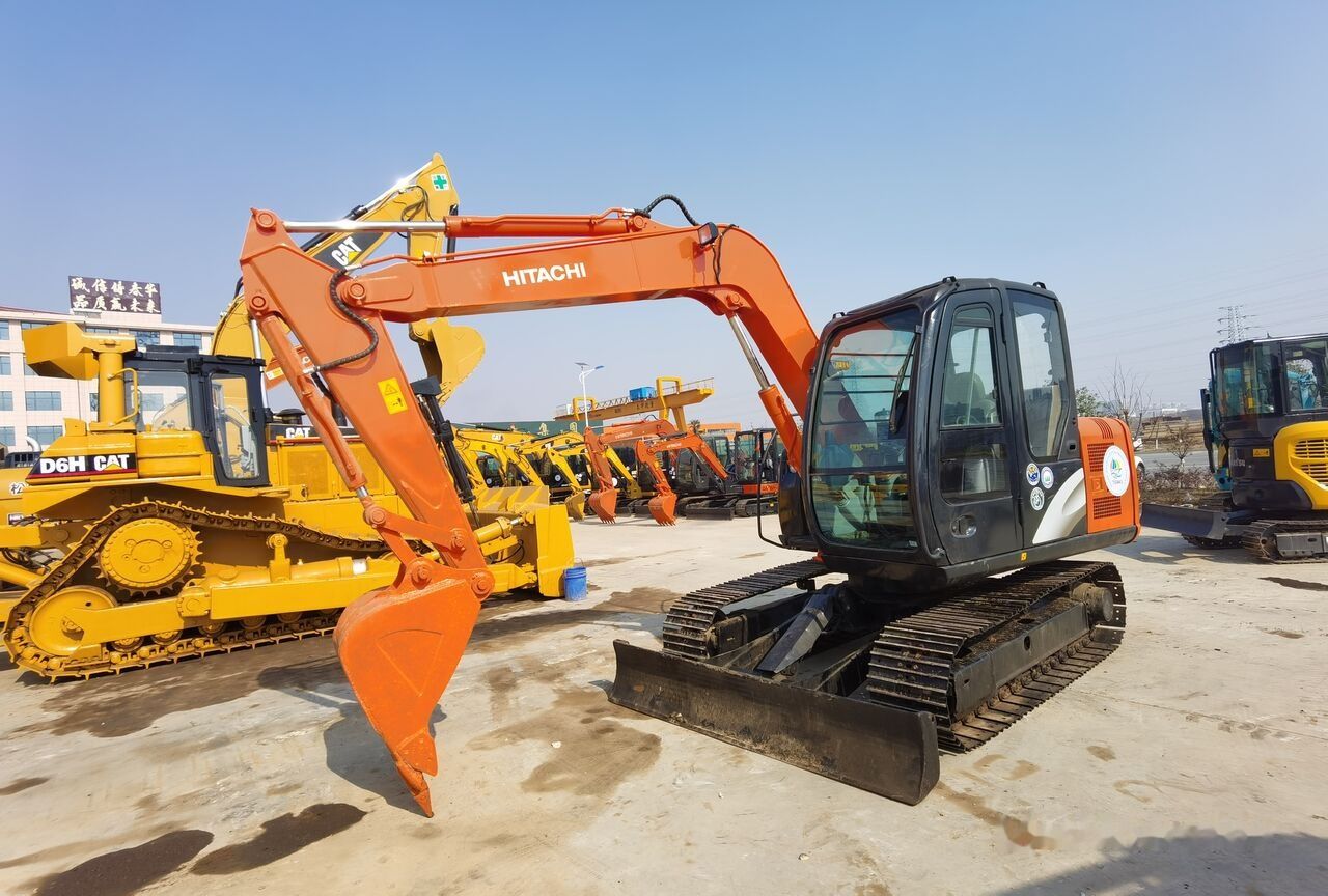 2019 Hitachi ZX70 mini excavator, front three-quarter view