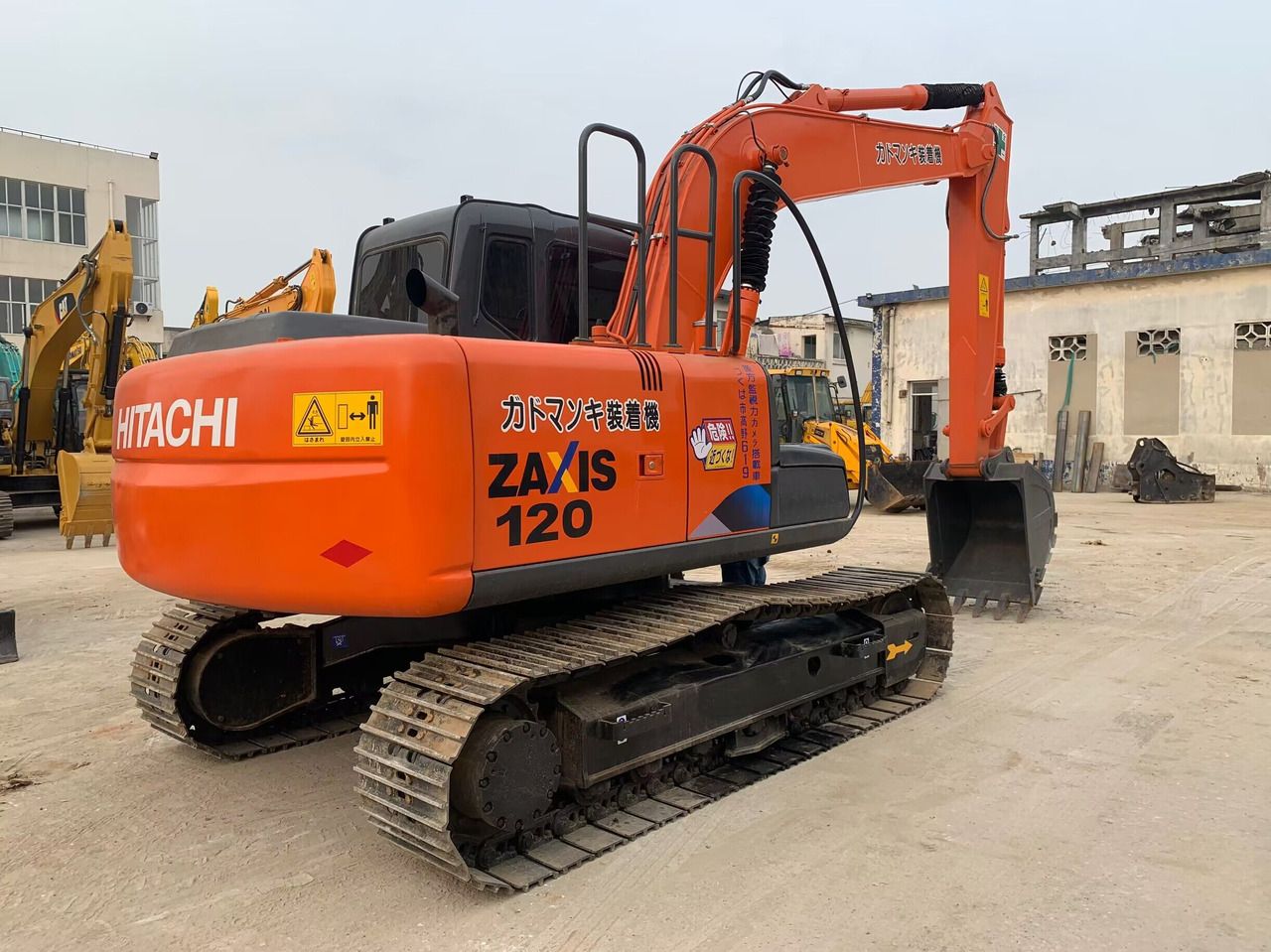 2020 Hitachi Zaxis 120 crawler excavator, rear three-quarter view