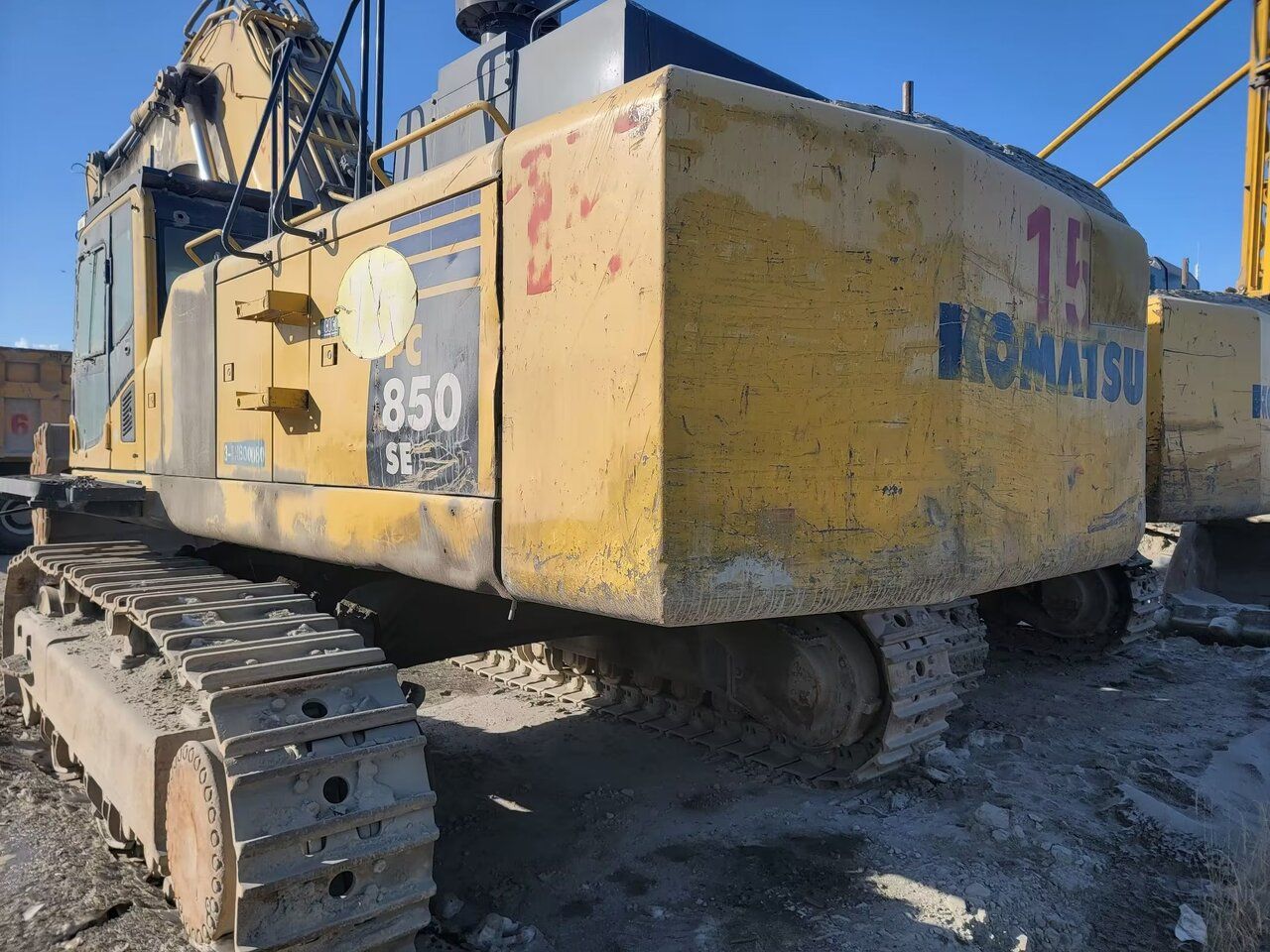 Komatsu PC850-8EO crawler excavator, rear three-quarter view