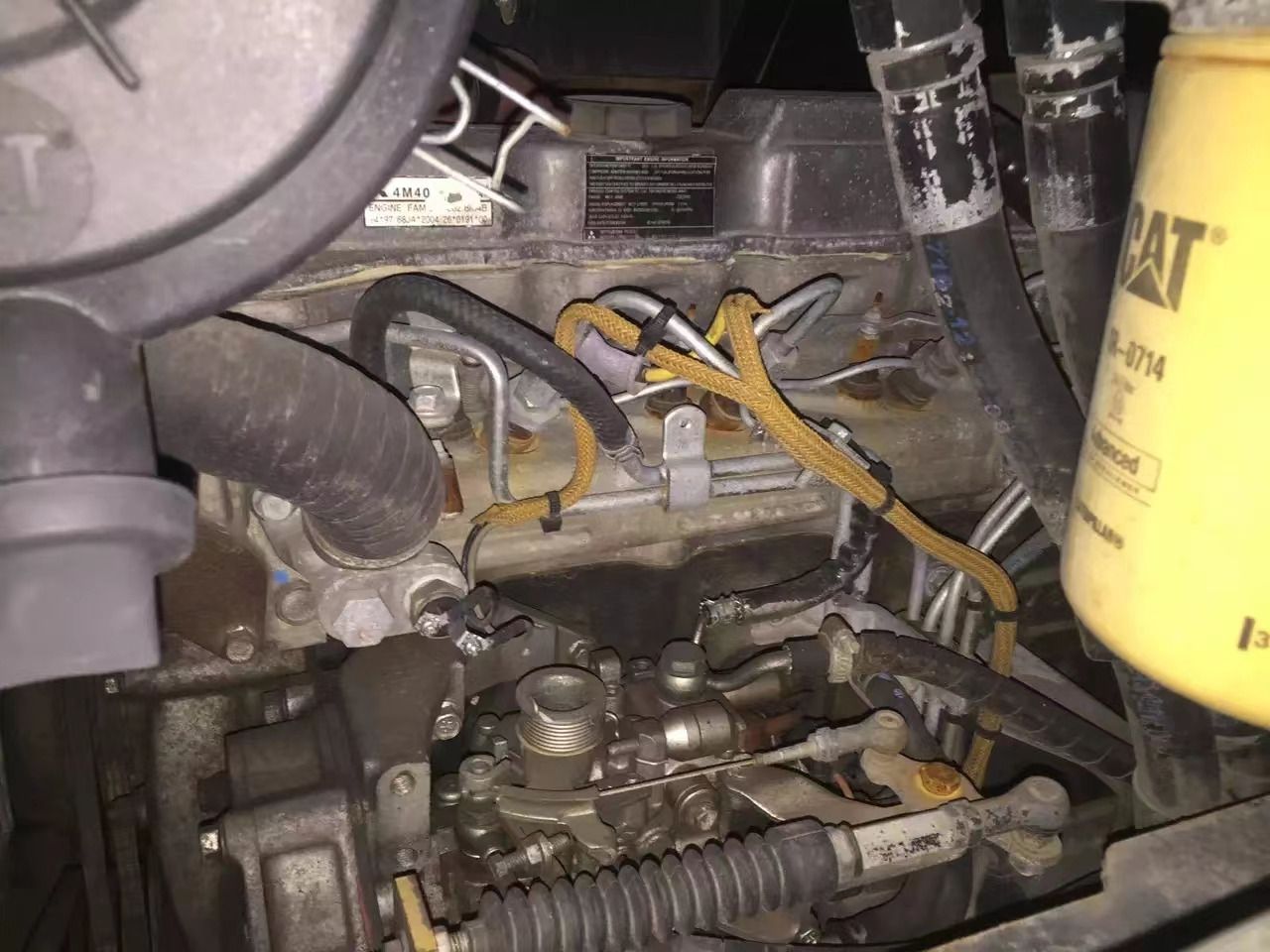 2022 Caterpillar 308D engine compartment detail