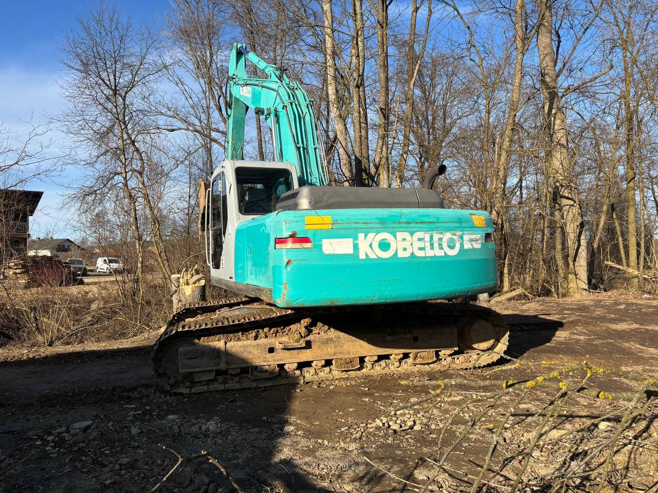 2005 Kobelco SK250 NLC-6ES crawler excavator, rear three-quarter view