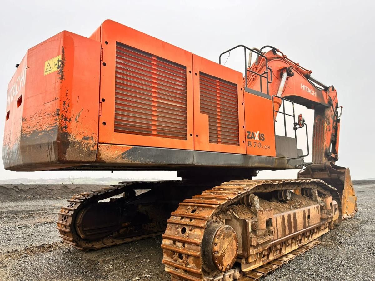 2014 Hitachi Zaxis 870 LCR crawler excavator, rear three-quarter view