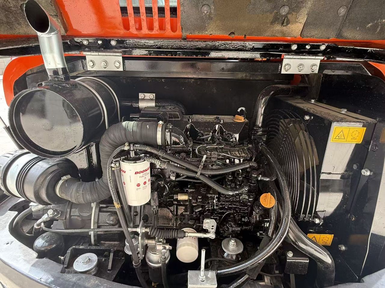 2024 Doosan DX75 mini excavator engine compartment view 2024 Doosan DX75 mini excavator engine compartment view