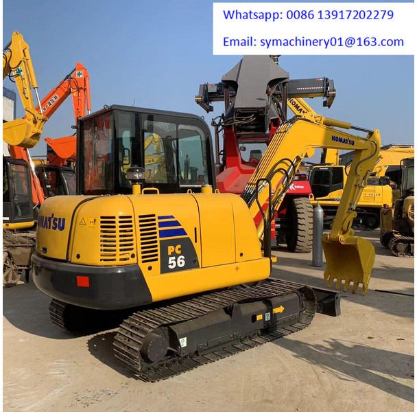 2020 Komatsu PC56-7 mini excavator, rear three-quarter view