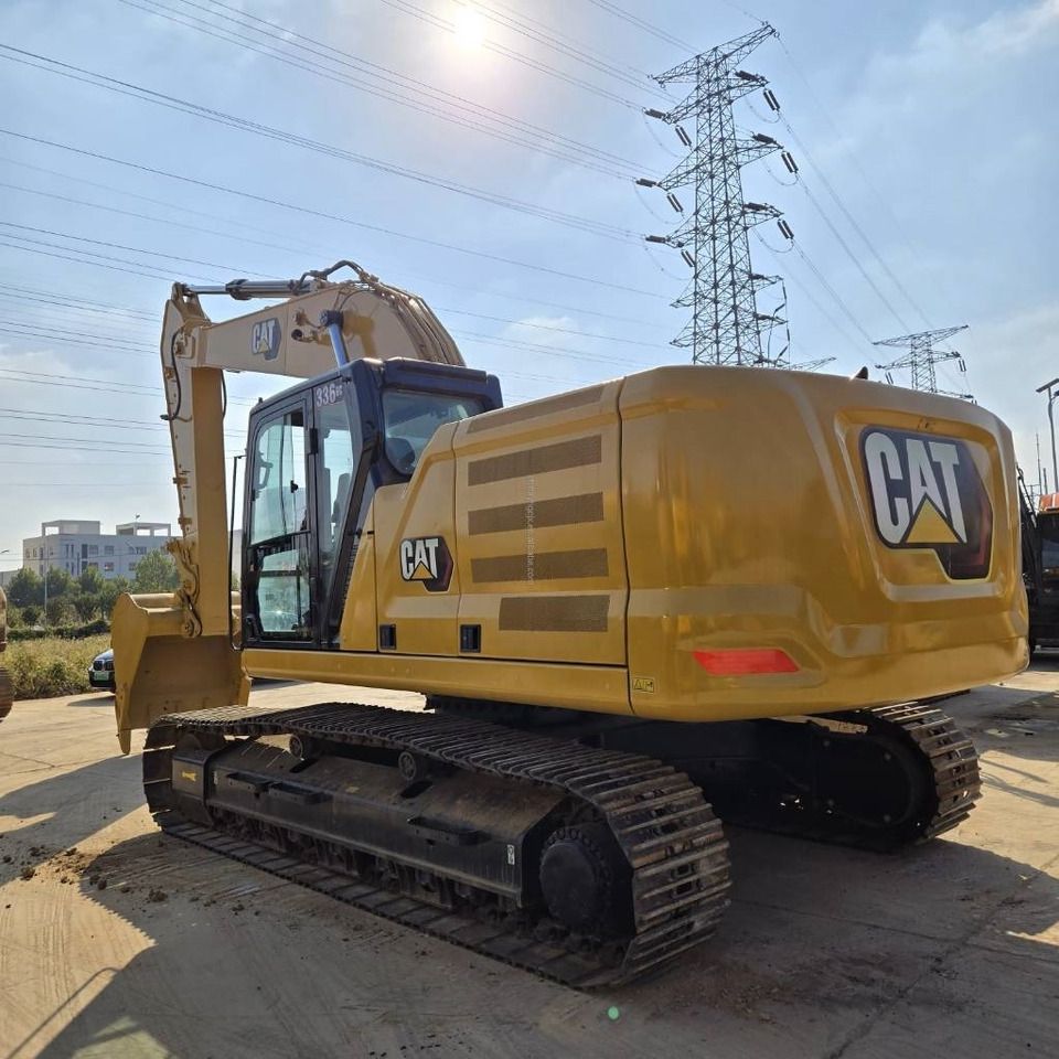 2021 Caterpillar 336GC excavator, rear three-quarter view 2021 Caterpillar 336GC excavator, rear three-quarter view
