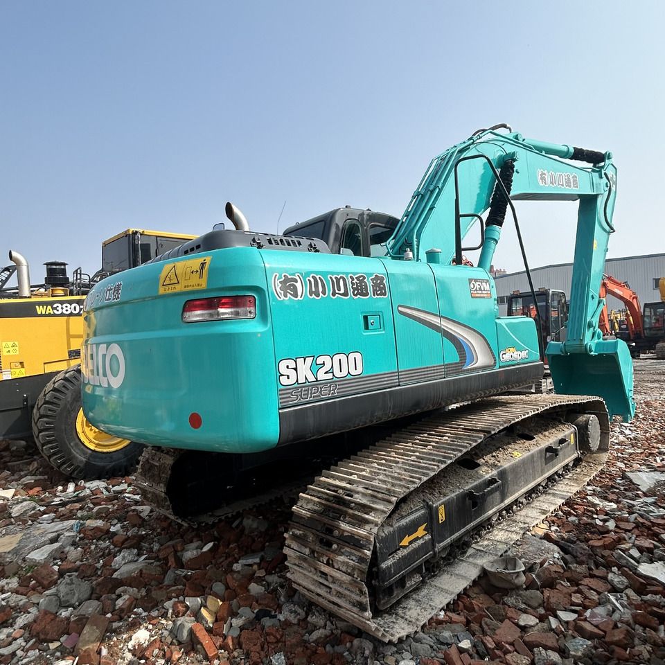 2022 Kobelco SK200 Super crawler excavator, rear three-quarter view