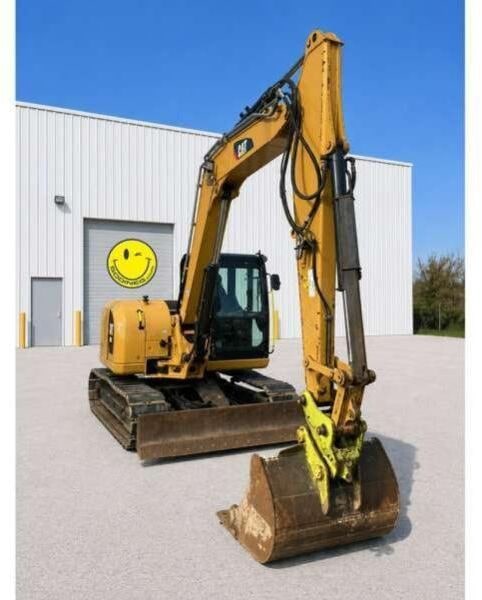 2018 Caterpillar 308E2CR crawler excavator, front three-quarter view 2018 Caterpillar 308E2CR crawler excavator, front three-quarter view