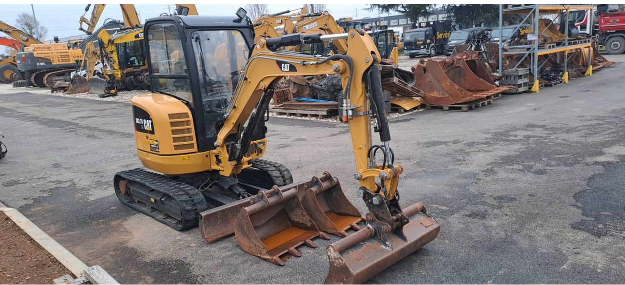 2019 Caterpillar 302.7DCR crawler excavator, front three-quarter view