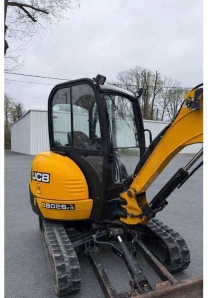 2013 JCB 8026CTS mini excavator, rear three-quarter view