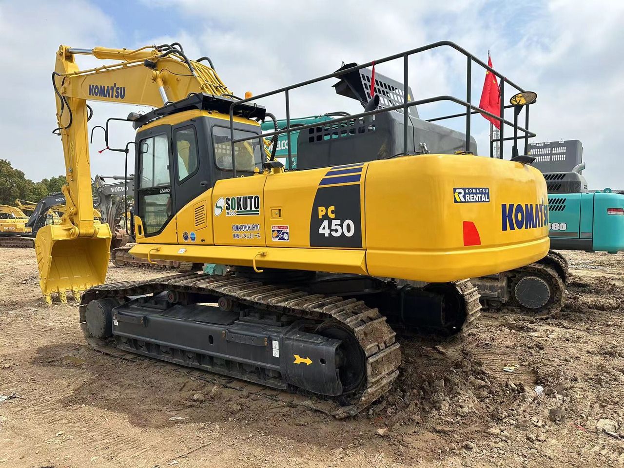 2023 Komatsu PC450-7 crawler excavator, rear three-quarter view