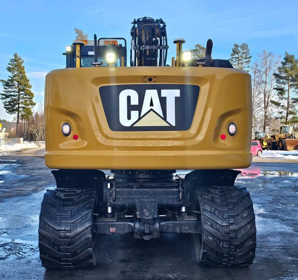 2018 Caterpillar M318F wheel excavator, rear view