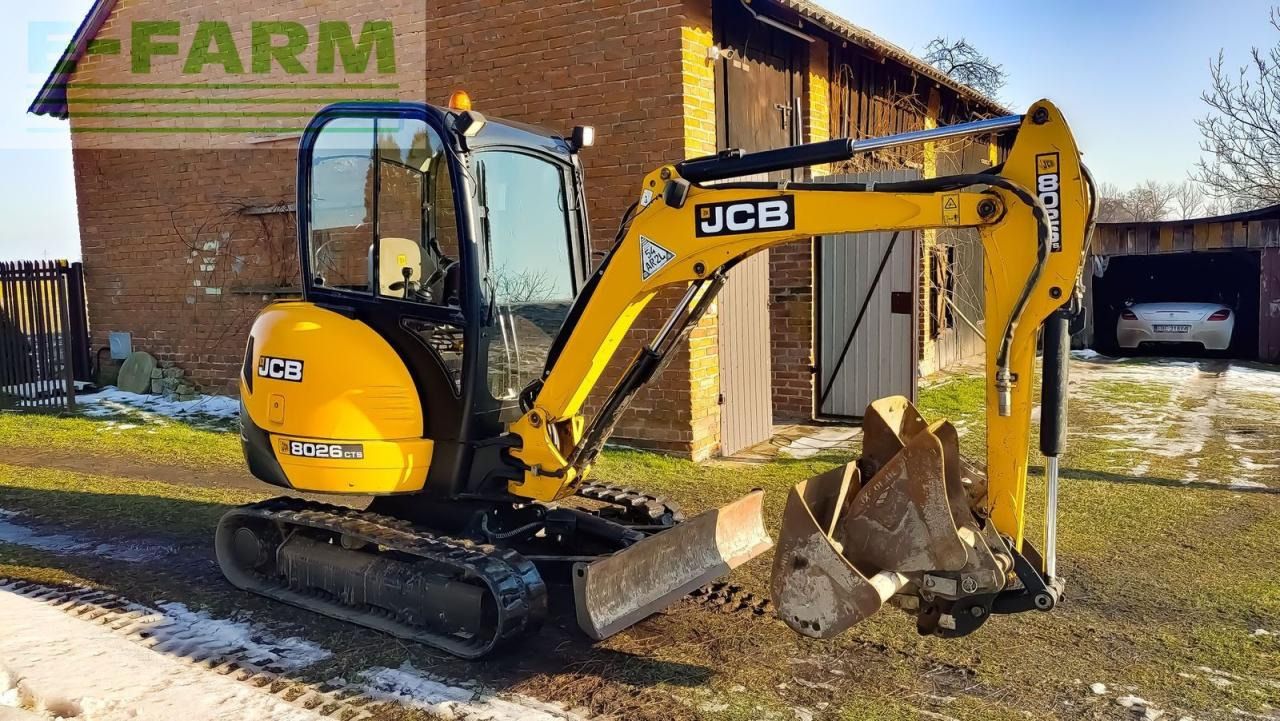 2017 JCB 8026 CTS mini excavator, side view