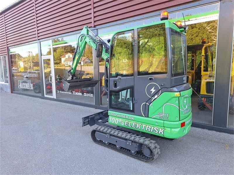 2025 Mole M20EL mini excavator, rear three-quarter view 2025 Mole M20EL mini excavator, rear three-quarter view