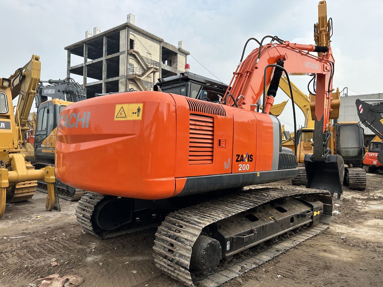 2022 Hitachi Zaxis 200 crawler excavator, rear three-quarter view 2022 Hitachi Zaxis 200 crawler excavator, rear three-quarter view