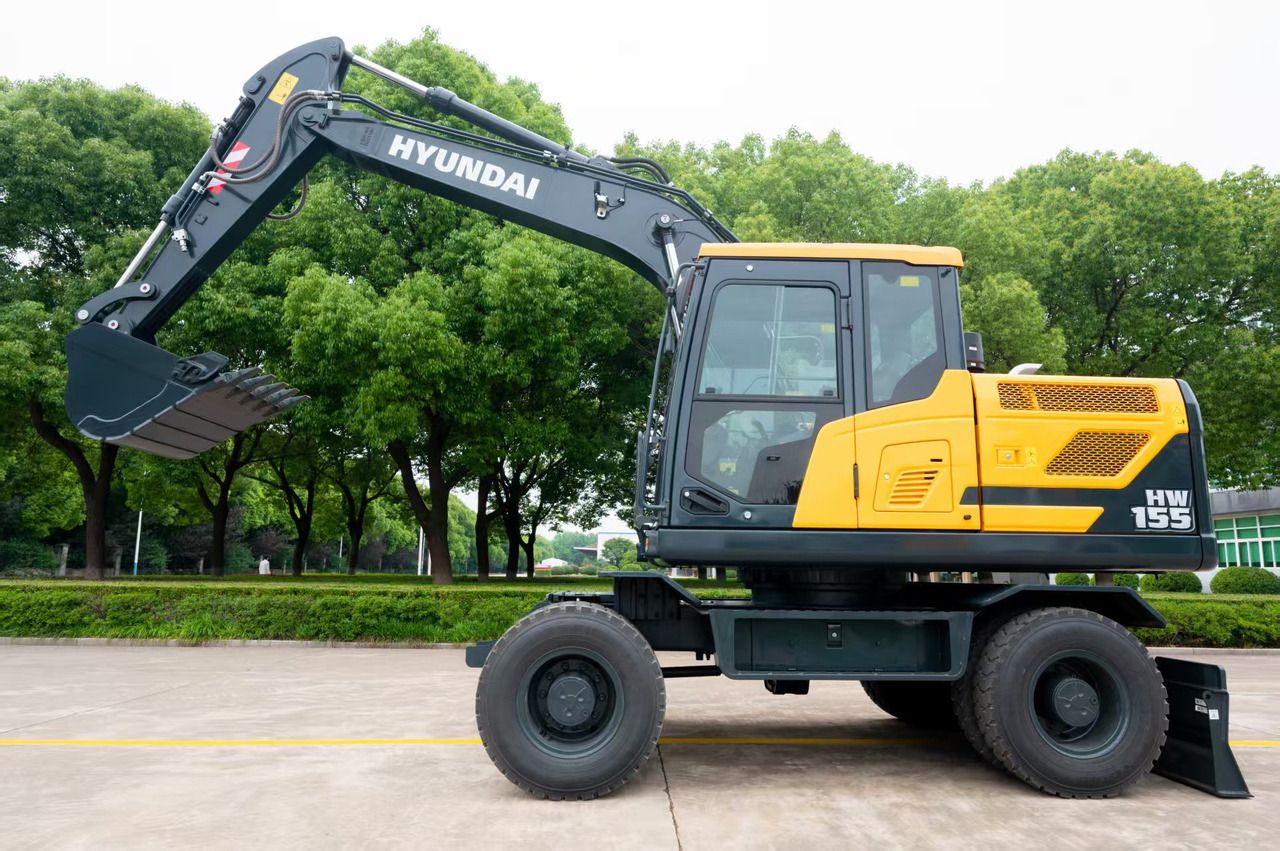 2026 Hyundai HW155 wheel excavator, side profile view 2026 Hyundai HW155 wheel excavator, side profile view