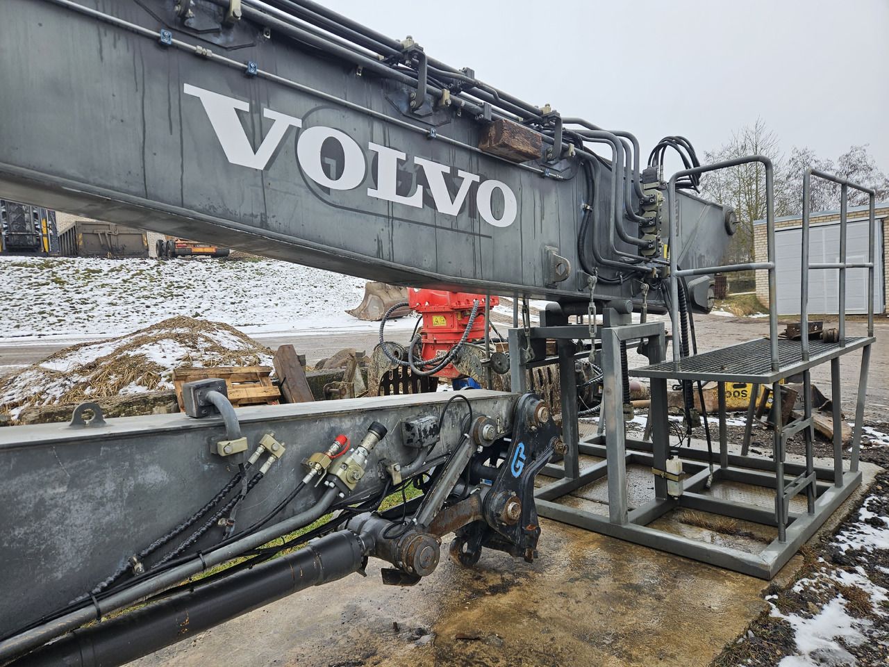 2016 Volvo EC380EHR demolition excavator boom and attachment detail