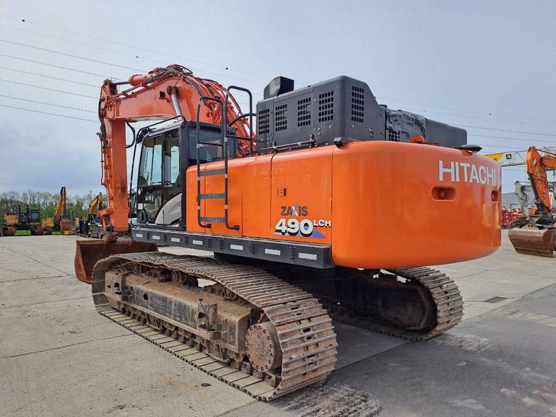 2019 Hitachi Zaxis 490LCH crawler excavator, rear three-quarter view