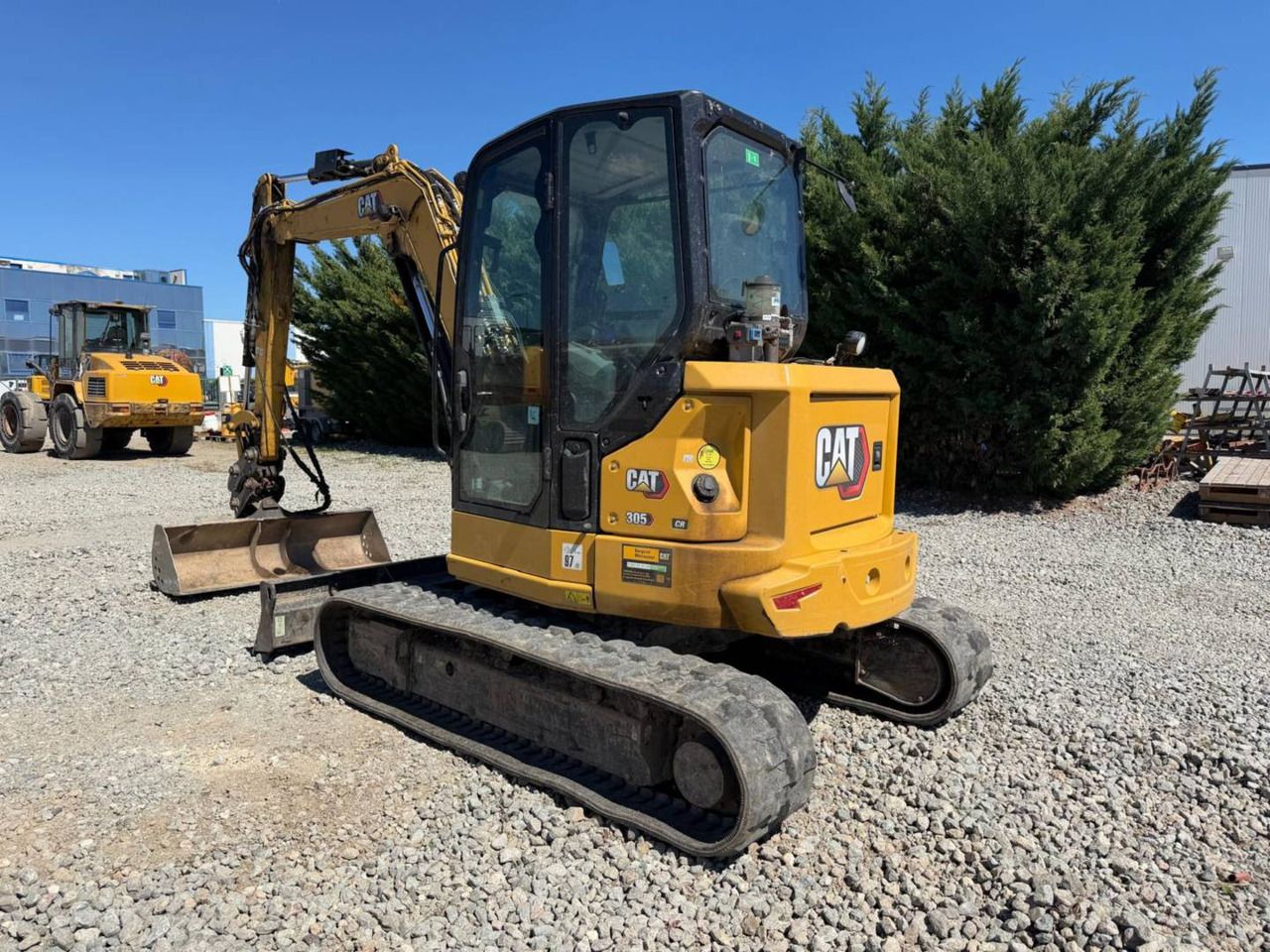 2023 Caterpillar 305 CR crawler excavator, rear three-quarter view