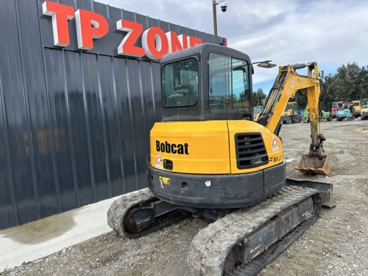 2015 Bobcat E50 mini excavator, rear three-quarter view