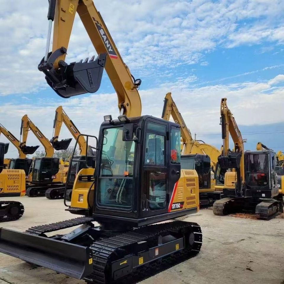 2024 Sany SY75C Pro mini excavator, front three-quarter view