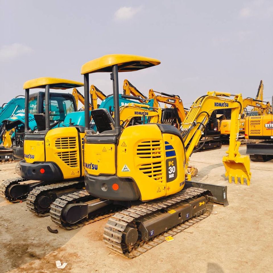 2024 Komatsu PC30MR mini excavator, rear three-quarter view